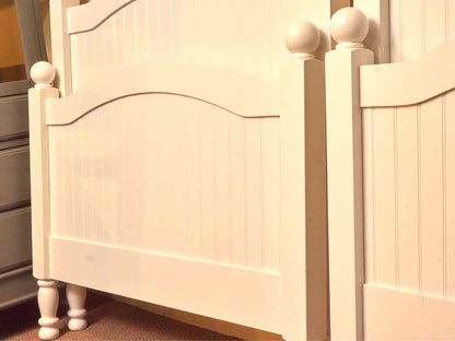 Pair Of Catalina Pottery Barn White Beadboard Accent Twin Beds