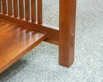 Stickley Cherry Mission Cocktail Table with Glass Insert