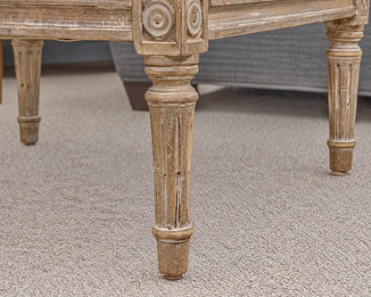 French Style Light Wood Caned Back Arm Chair
