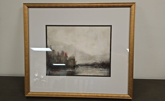 'Muted Horizons A' Landscape in Antique Gold Frame