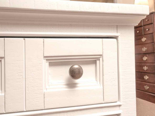 White Finish 3 Drawer Bedside Chest