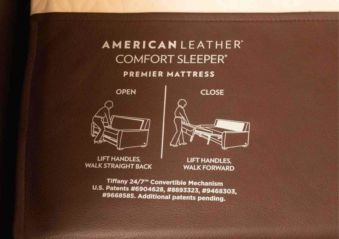 American Leather Espresso Brown Leather 3 Cushion  Queen Sleeper Sofa