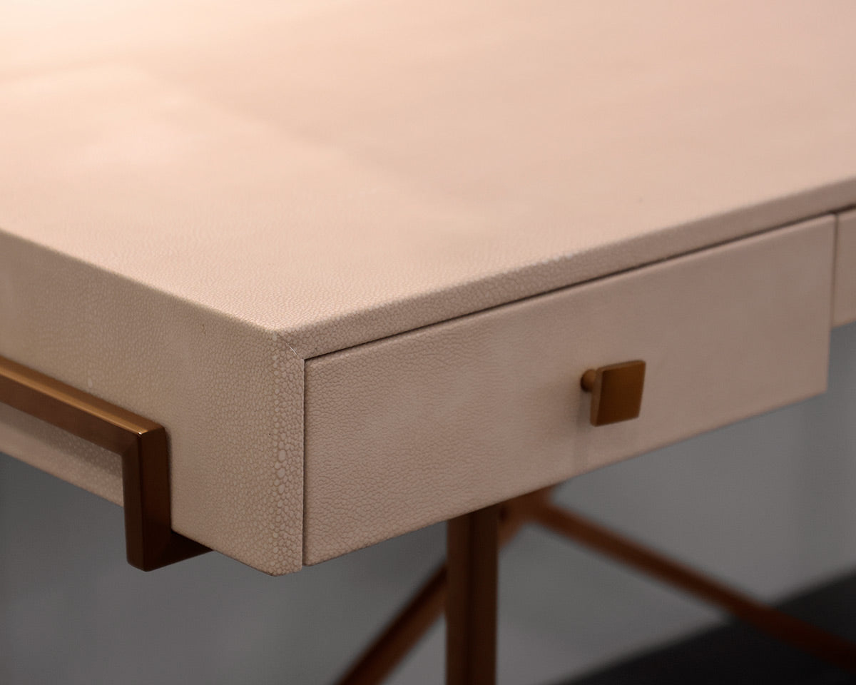CB2 Avalon Ivory Faux Shagreen Desk