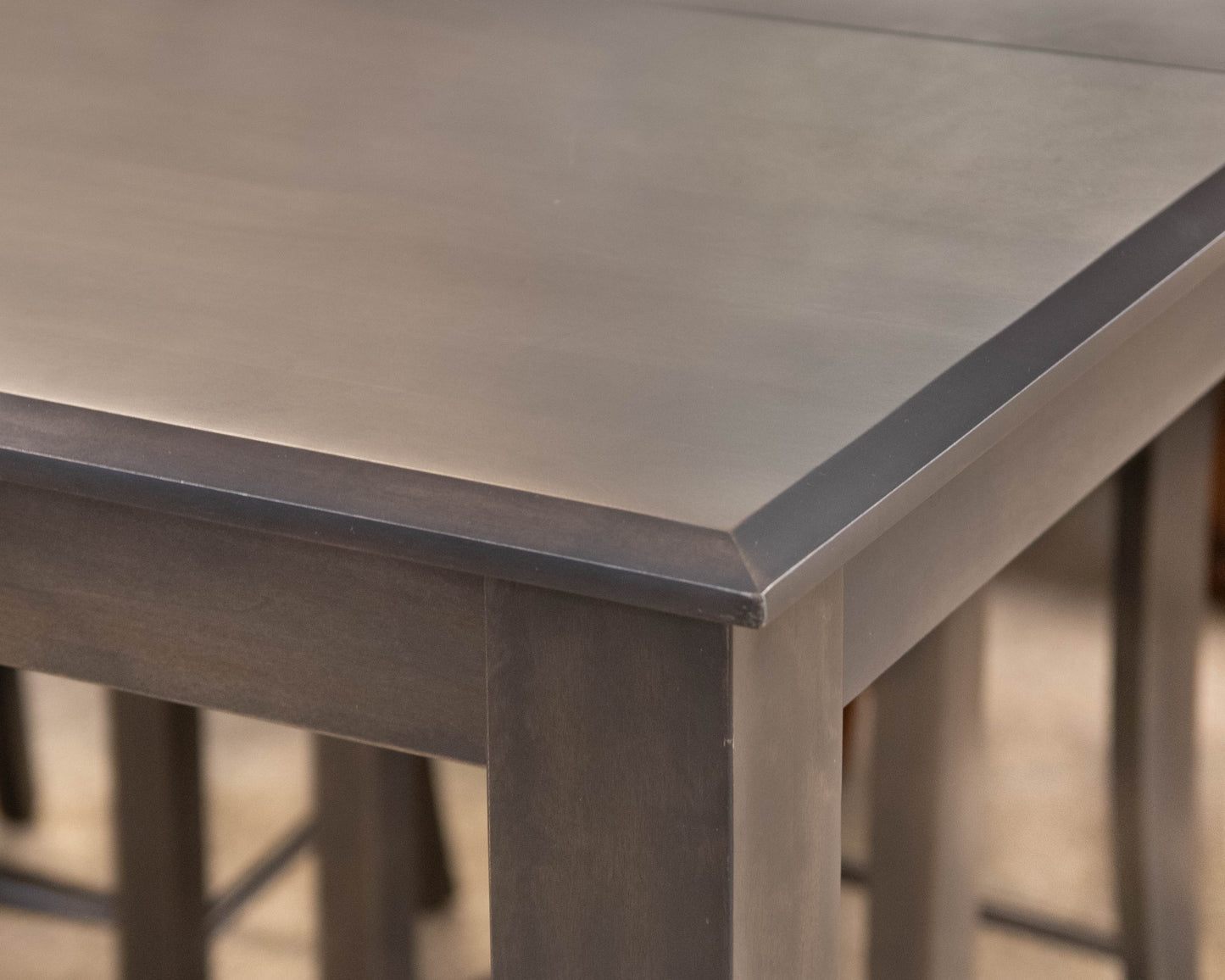 Canadel Expanding Pub-Height Table & Set of 6 Counter Stools in Grey Finish