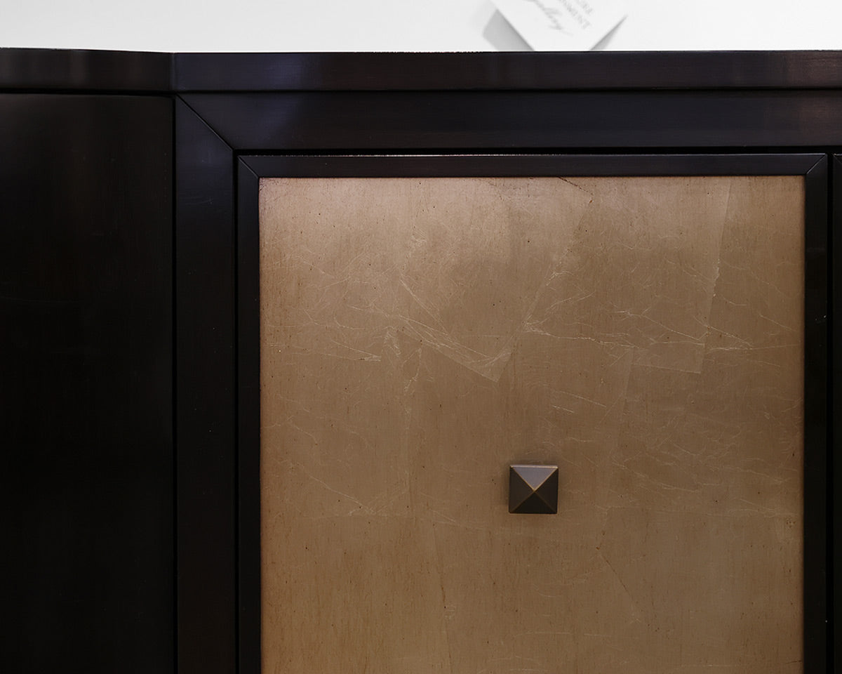 Swaim Furniture Sideboard in Espresso Finish with Matte Gold Doors