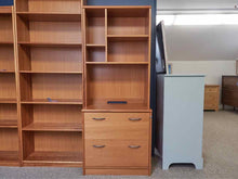 Bookcase with Lateral File Cabinet in Maple with Cherry Finish