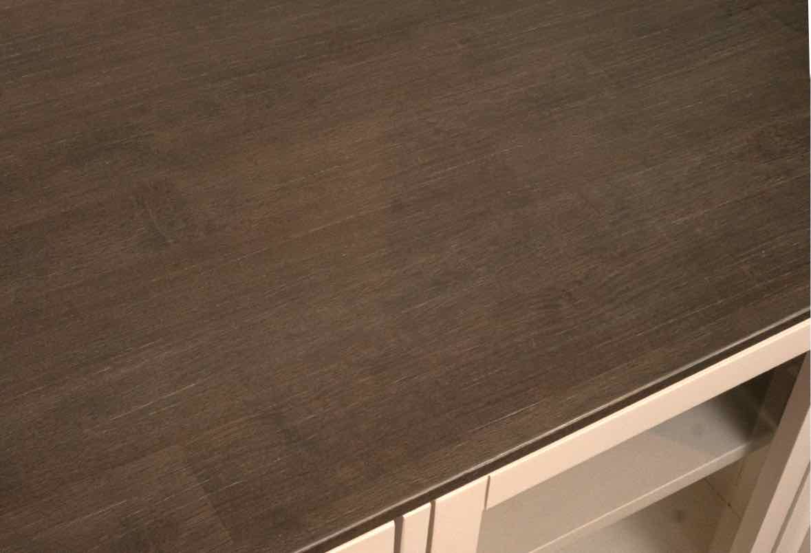 Martin Off White Finish 2 Glass Door 3 Drawer Gray Top  Server