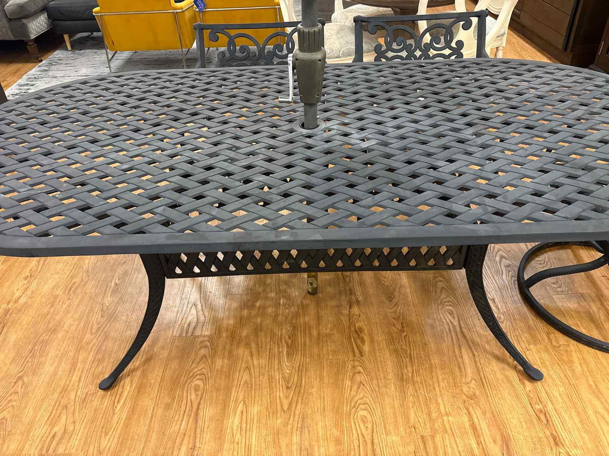 Ballard Design Aluminum Outdoor Dining Set w/ 6 Chairs