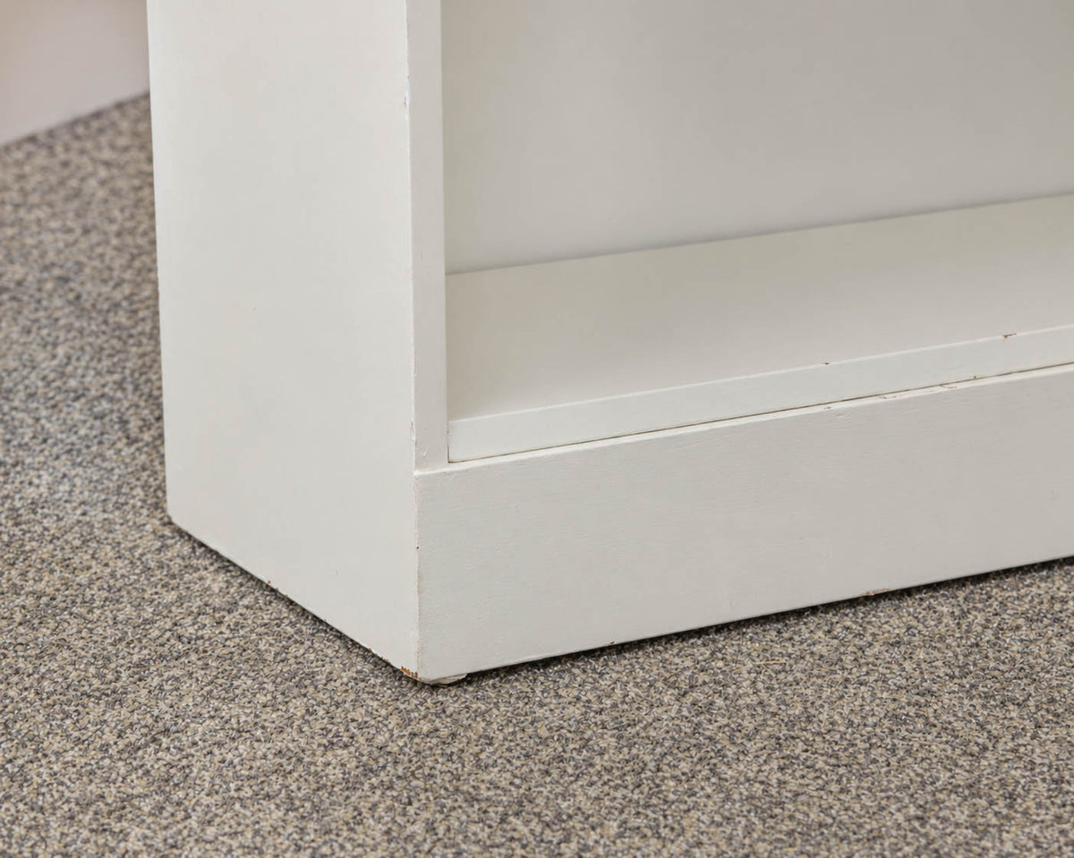 Solid Wood Bookcase in Off White Finish with 3 Adjustable Shelves
