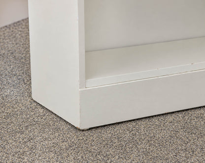Solid Wood Bookcase in Off White Finish with 3 Adjustable Shelves