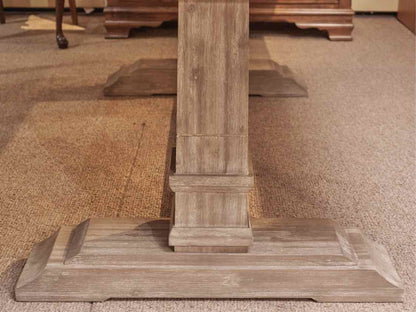 Traditions 'Hudson' Extenion Driftwood Finsh Trestle Base  Dining Table