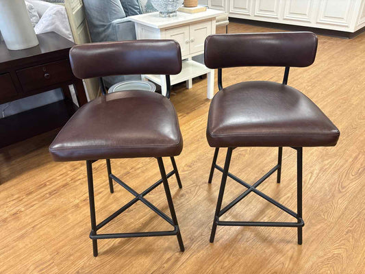 Pair of Pottery Barn 'Maison' counter stools