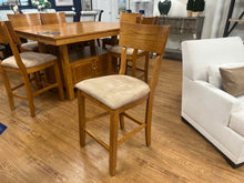 Oak Pub Table w/ Set of 6 Matching Stools