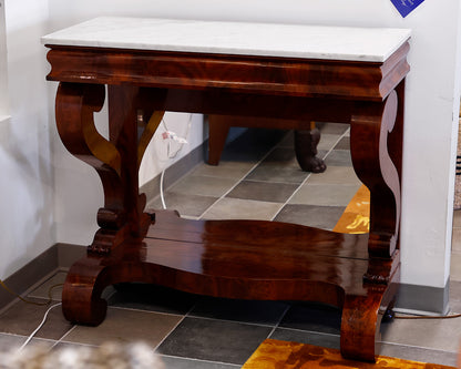 Mahogany Pier Table w/ Marble top