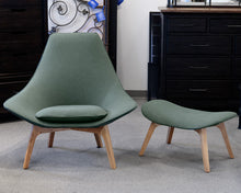 Green Castlery Chair with Ottoman