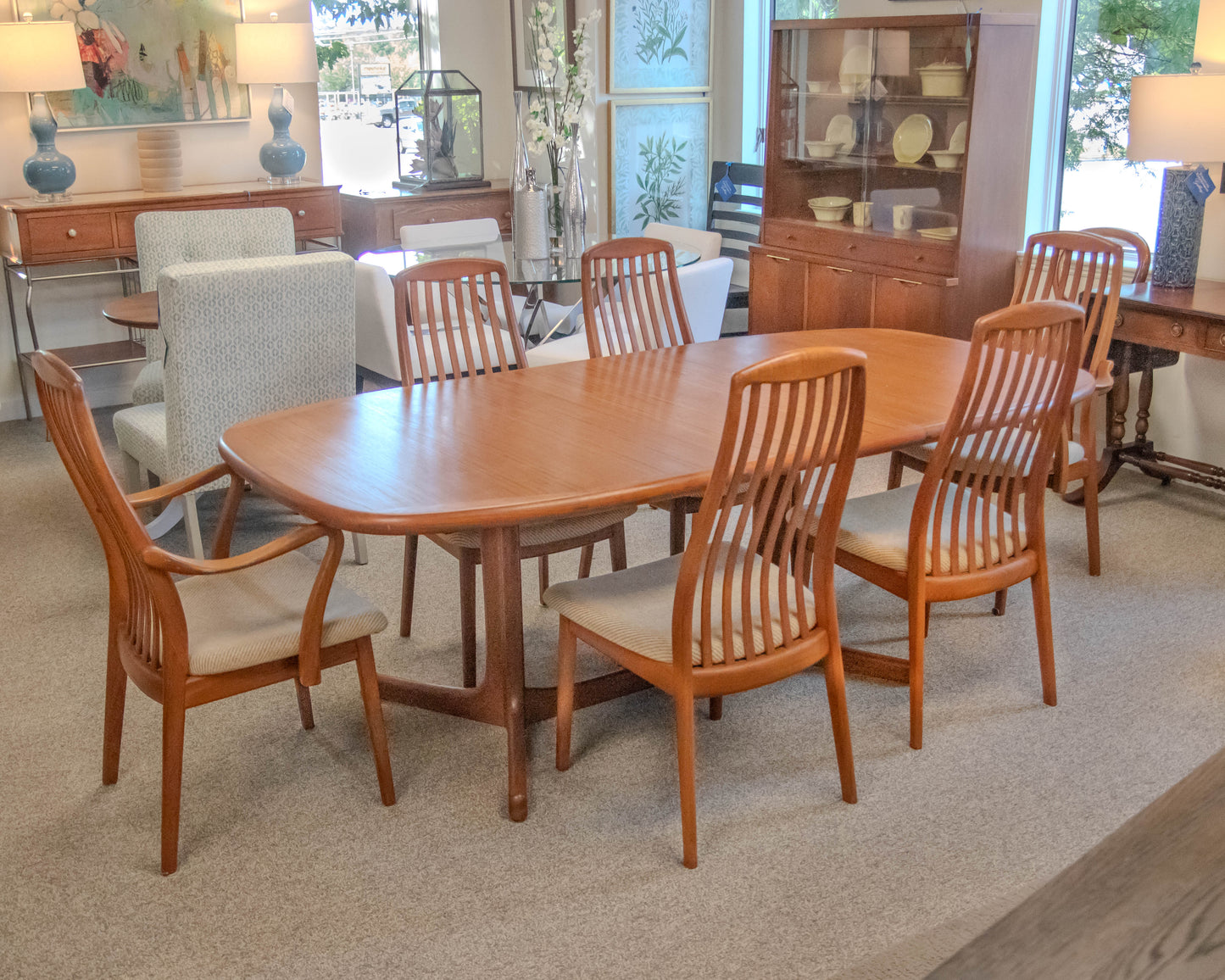 Preban Schou Anderson Mid Century Danish Teak Table & Chair Set