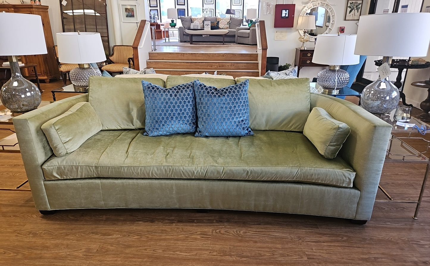 Hickory Chair 'Julien' Curved Sofa in Sage