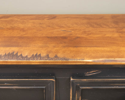 Canadel Distressed Maple Top Sideboard with Handrubbed  Black finish