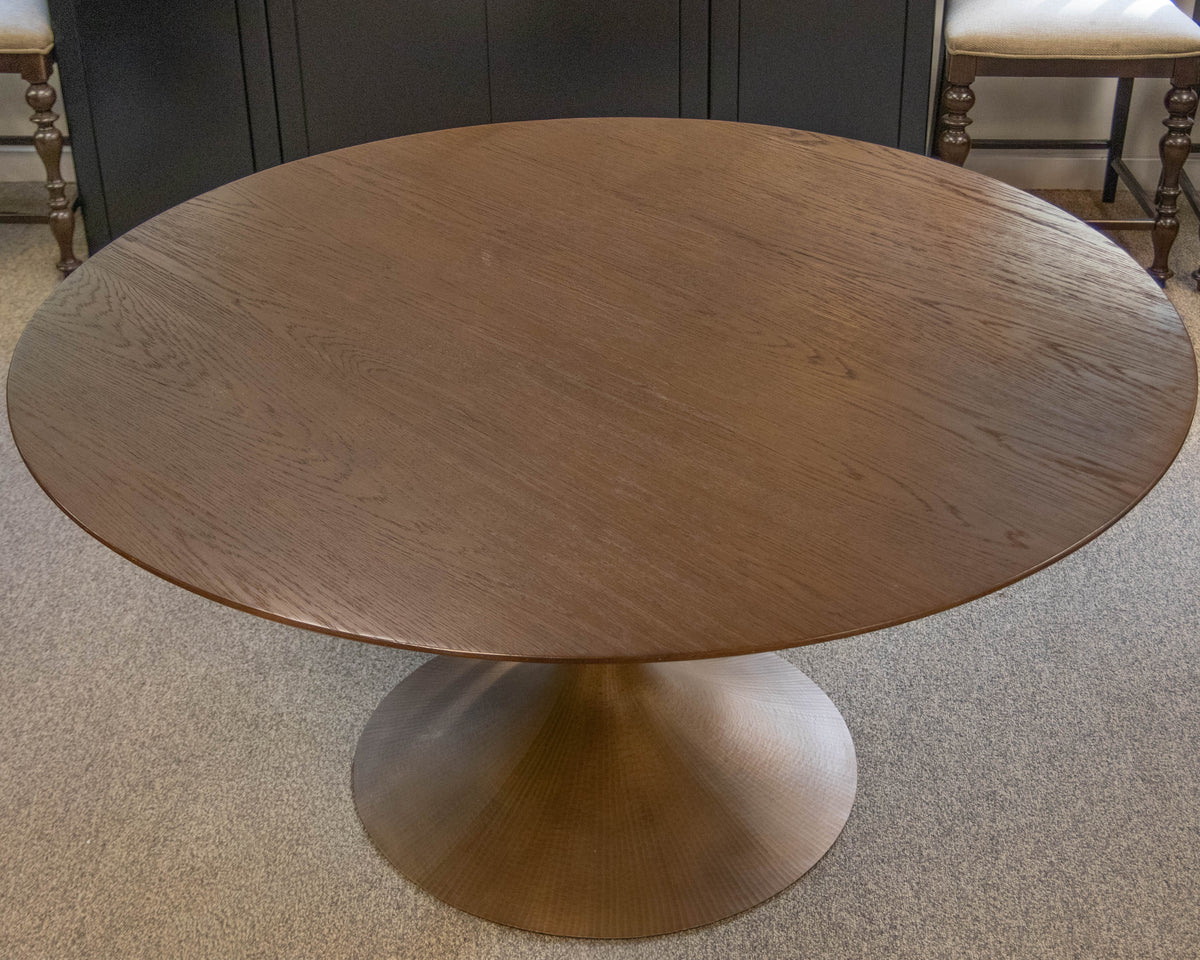 Restoration Hardware Aero Round Dining Table in Dark Brown "Walnut"