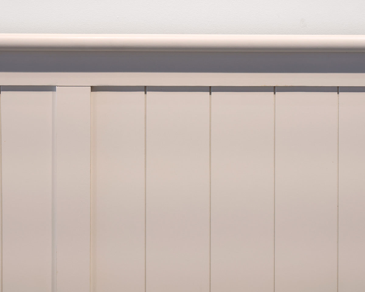 White Cannonball Top Cottage Beadboard King Bed