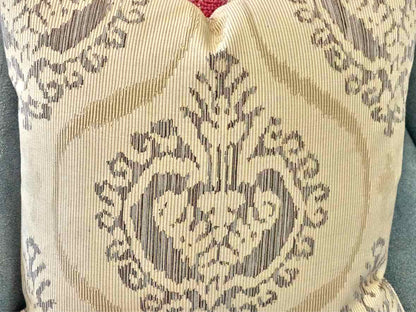 Ethan Allen Upholstered  Neutral Toned Damask Sofa