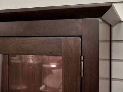 Ethan Allen Dark Stain 2 Pane Door Display Cabinets