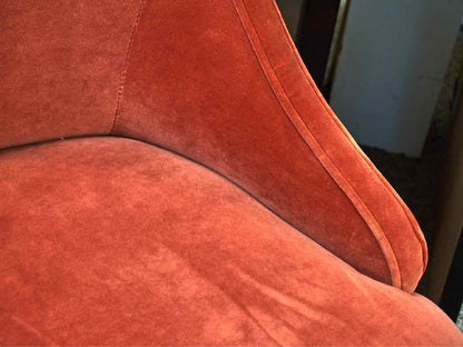 Pair of Host & Hostess Dark Coral Performance Velvet Dining Chairs