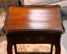 Mahogany Traditional Accent Side Table With Metal Trim