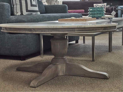 Pottery Barn 'Alexandra' Round Marble Top Cocktail Table