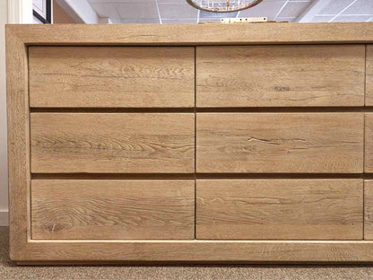 Restoration Hardware Contemporary Oak Nine Drawer Dresser