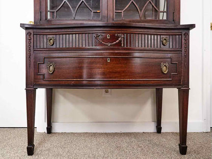Vintage Mahogany China Cabinet W/ Glass Doors