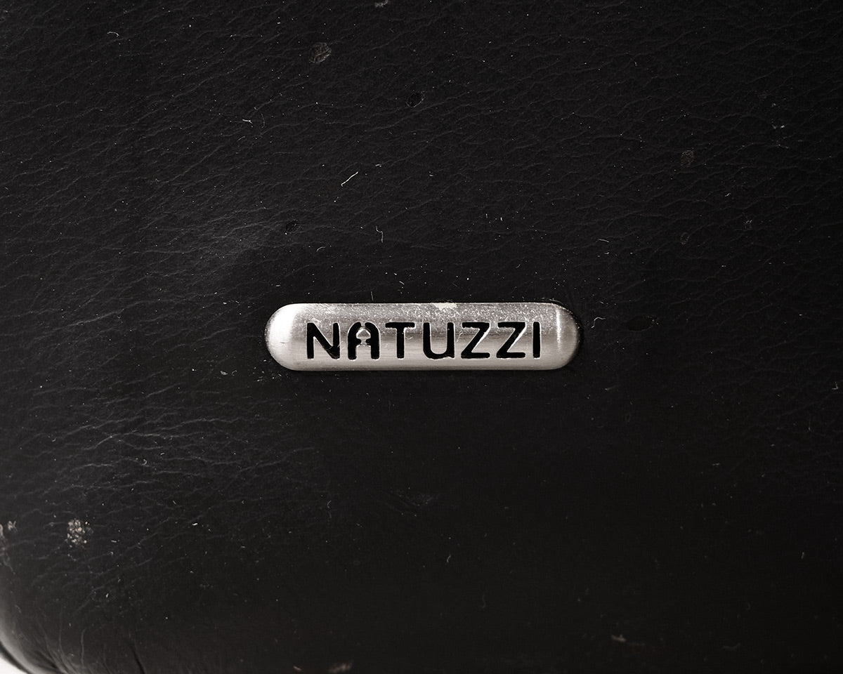 Pair of Natuzzi Barrel Leather Chairs