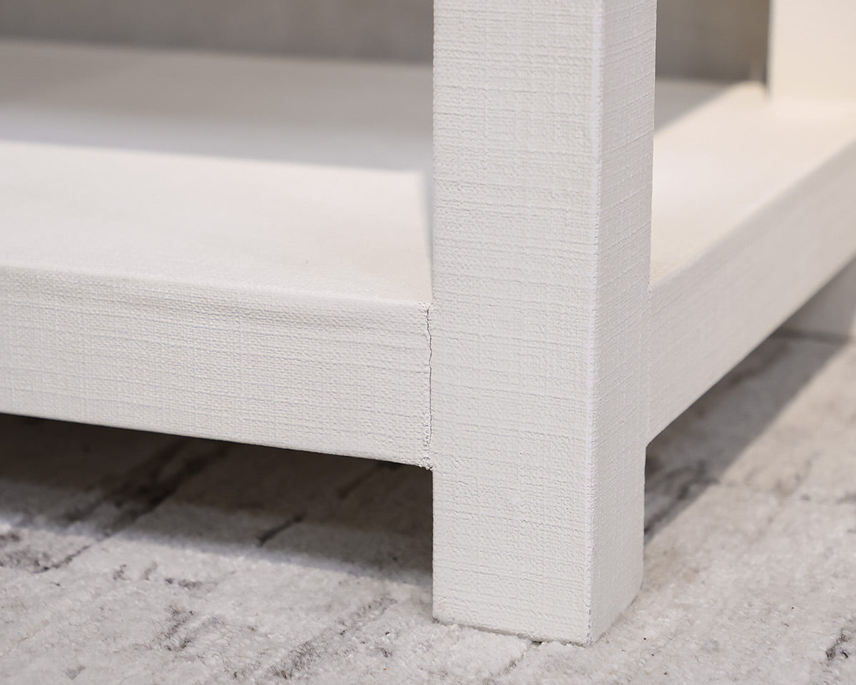 Serena & Lily White Linen Wrapped Nightstand