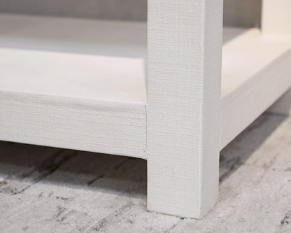 Serena & Lily White Linen Wrapped Nightstand