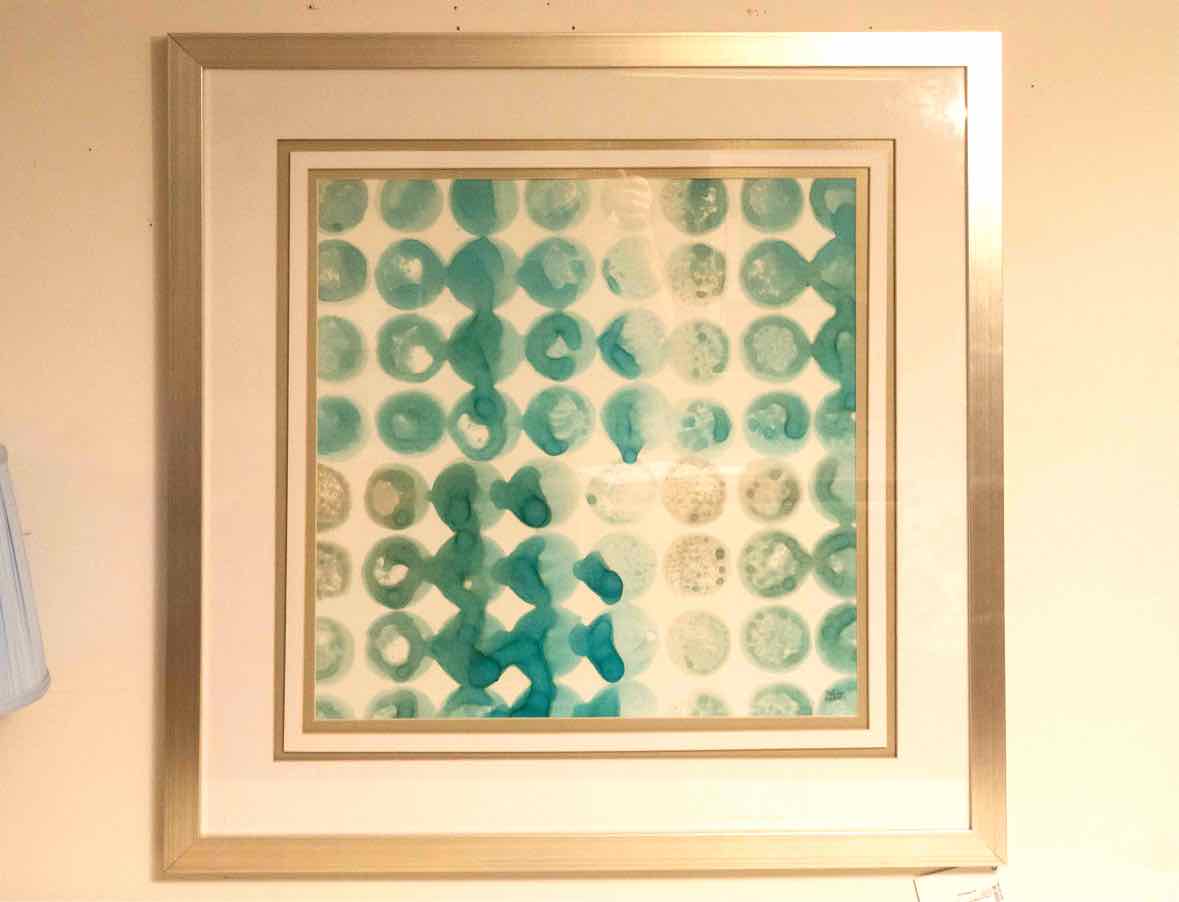 'Kanari Square I ' Triple Matted In Silver Frame Print