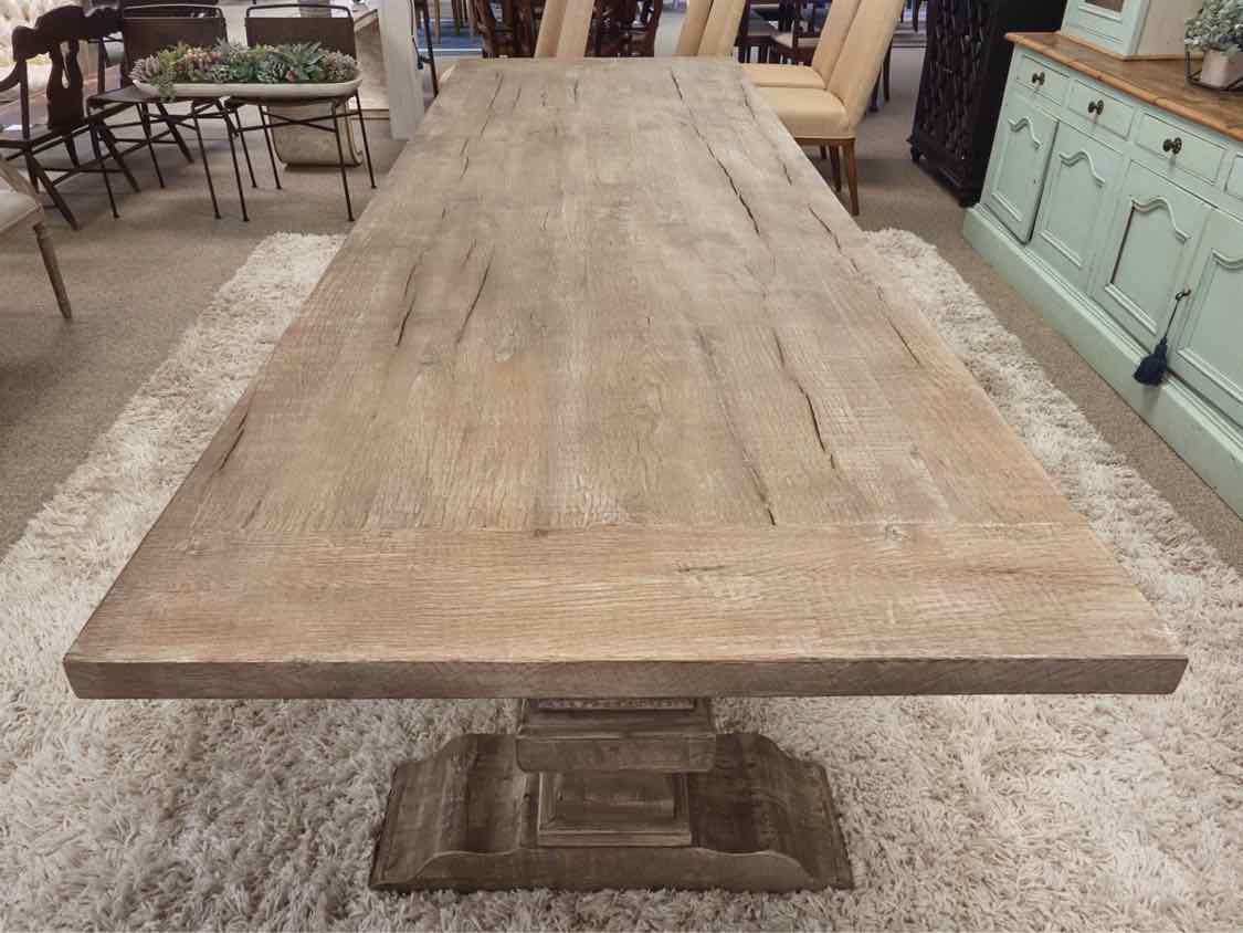 Restoration Hardware 'Reclaimed Oak Baluster' Dining Table in Grey Wash