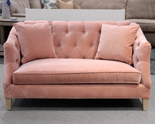 Pink Tufted Loveseat