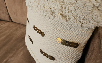 Ivory Accent Pillow w/ Gold Accents