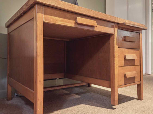 Oak 4 Drawer Desk