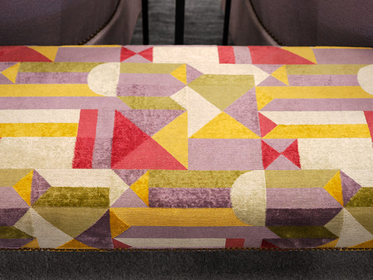 Geometric Upholstered Bench