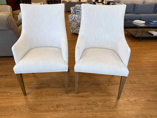 RH 'Ella' Pair of Fabric Dining Armchairs
