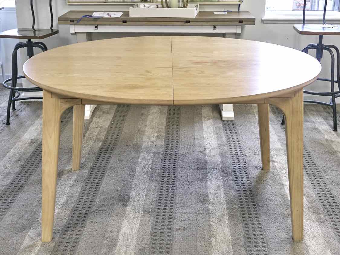 Article White Oak Round Dining Table with Self Storing Leaf