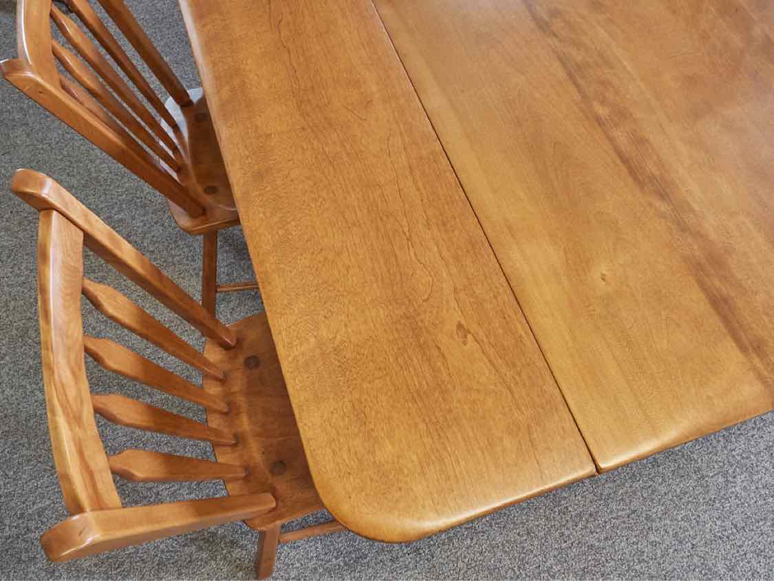 Maple Drop Leaf Table & Set of Four Slat Back Chairs