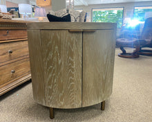 Oval Driftwood Finish 2 Door Nightstand