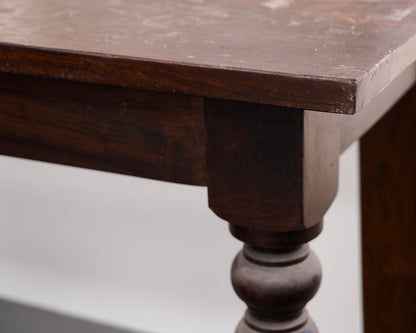 Weathered Brown Console Table With Different Legs