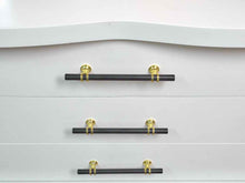 Cream Finish 4 Drawer With Gold & Black Bar Handles Chest