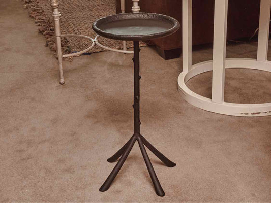 Global Views Black Finish Metal Accent  Drink Table