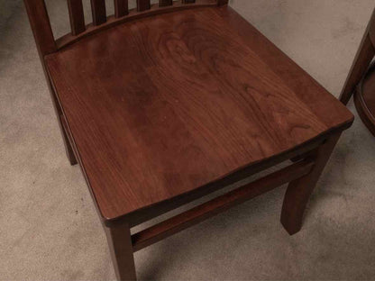 Mission Style Seasoned Cherry Table &  4 Contoured Slat Back Chair Set
