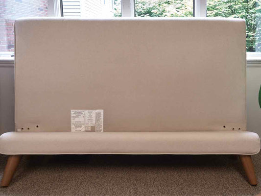 West Elm Ivory Upholstered Full Platform  Bed