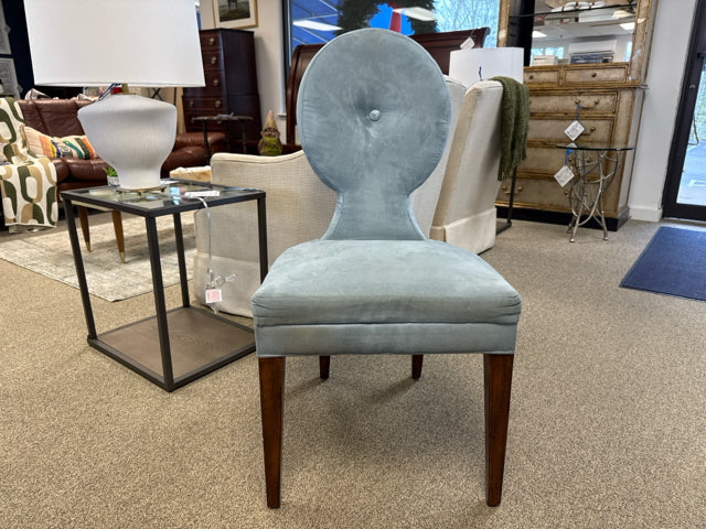 Balloon Back Chair in Tiffany Blue Microsuede